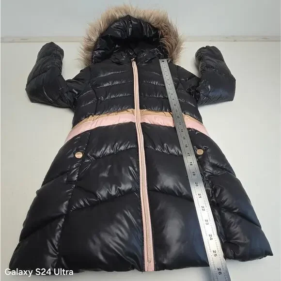 Michael Kors Puffer Jacket Insulated Fleece Lined Removable Hood Big Girls 10-12 - Picture 7 of 9